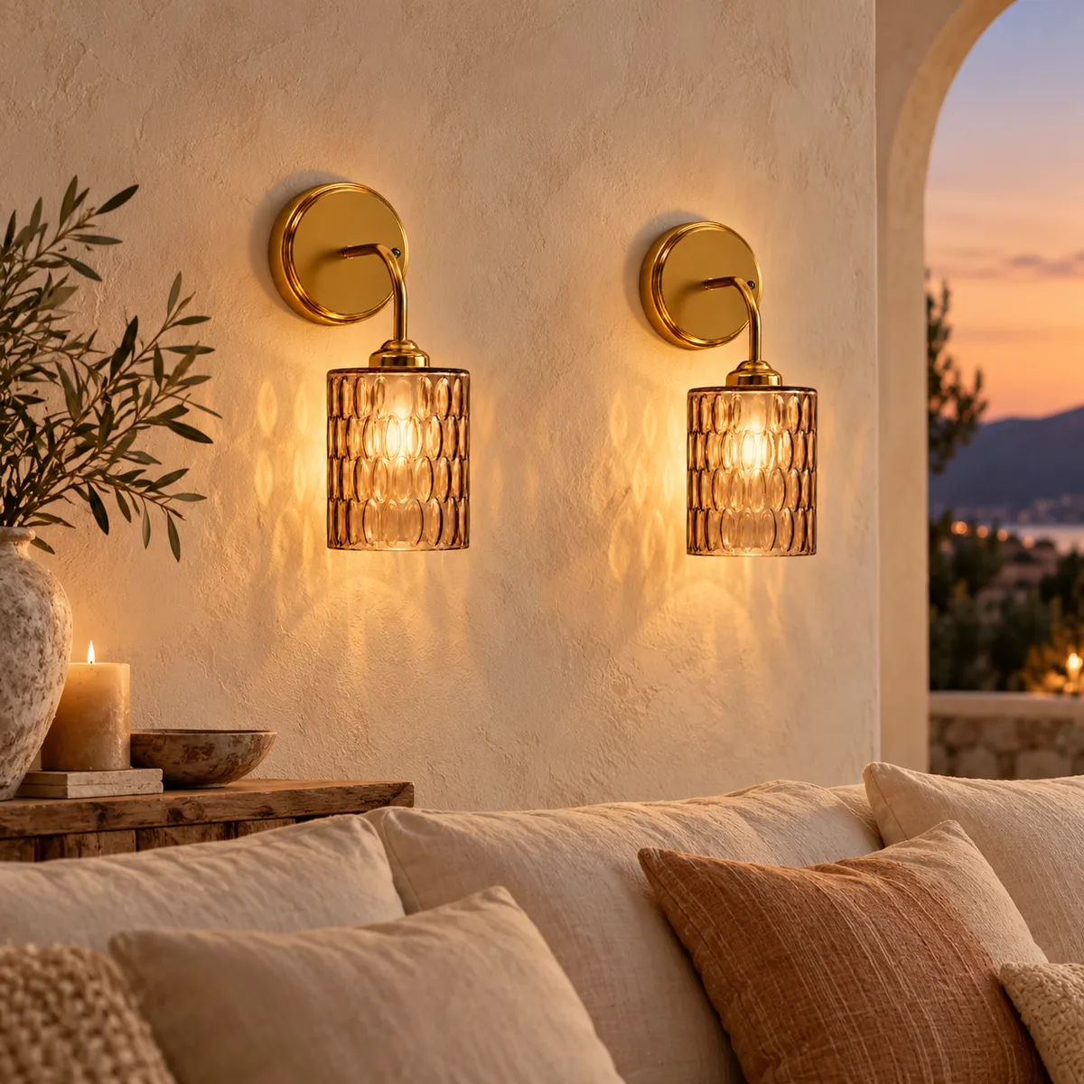 Studio Sconce with a Hammered Shade