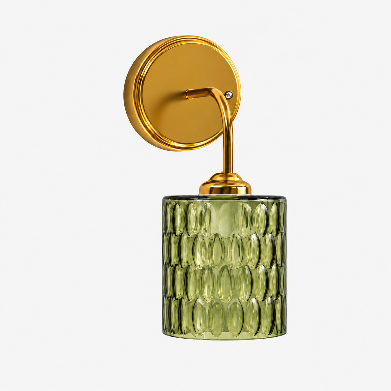 Green hammered-glass wall sconce, individual